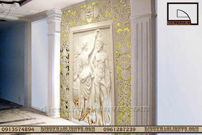 Phù điêu hoa văn châu Âu trang trí biệt thự lâu đài